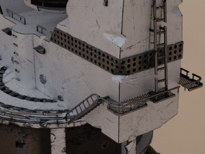 Ruined big satellite dish Modelo 3D