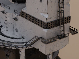 Ruined big satellite dish 3D Model