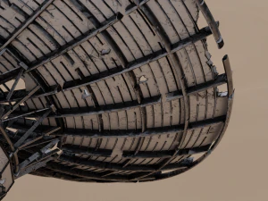 Ruined big satellite dish 3D Model