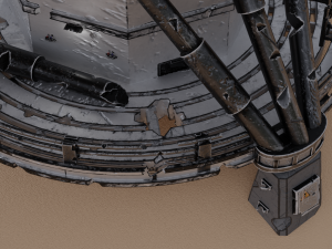 Ruined big satellite dish Modelo 3D