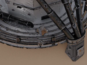 Ruined big satellite dish 3D Model