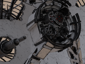 Ruined big satellite dish Modelo 3D