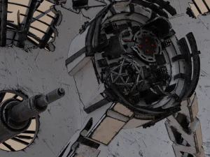 Ruined big satellite dish 3D Model