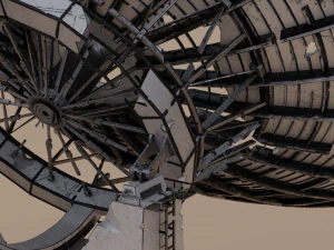Ruined big satellite dish 3D Model