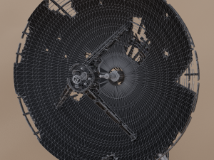 Ruined big satellite dish Modelo 3D
