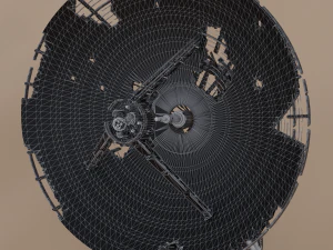 Ruined big satellite dish 3D Model