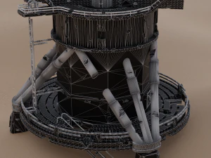 Ruined big satellite dish 3D Model