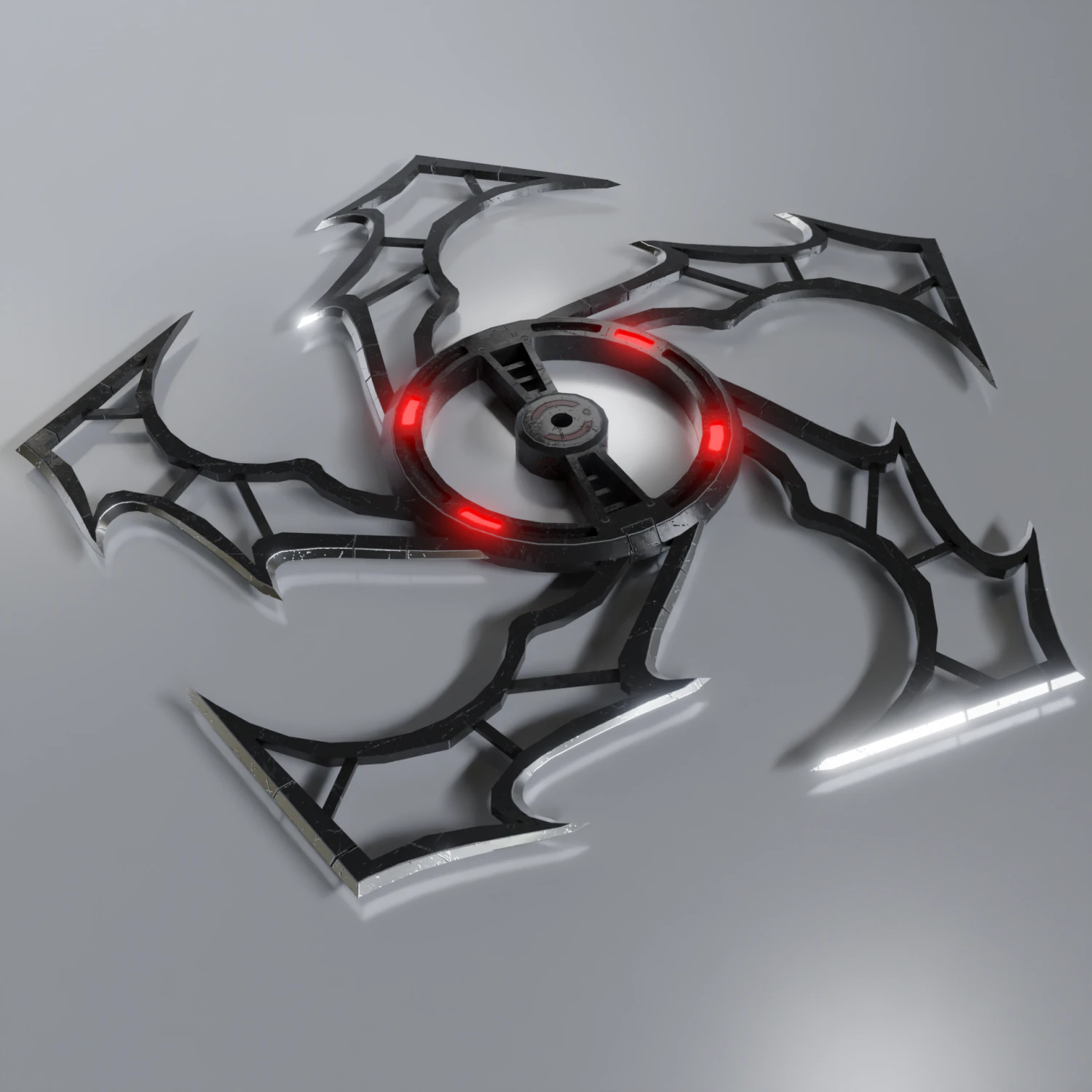 Sci-fi shuriken lowpoly PBR 3D Model .c4d .max .obj .3ds .fbx .stl .blend 