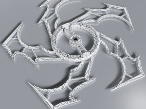 Sci-fi shuriken lowpoly PBR 3D Model