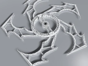 Sci-fi shuriken lowpoly PBR 3D Model