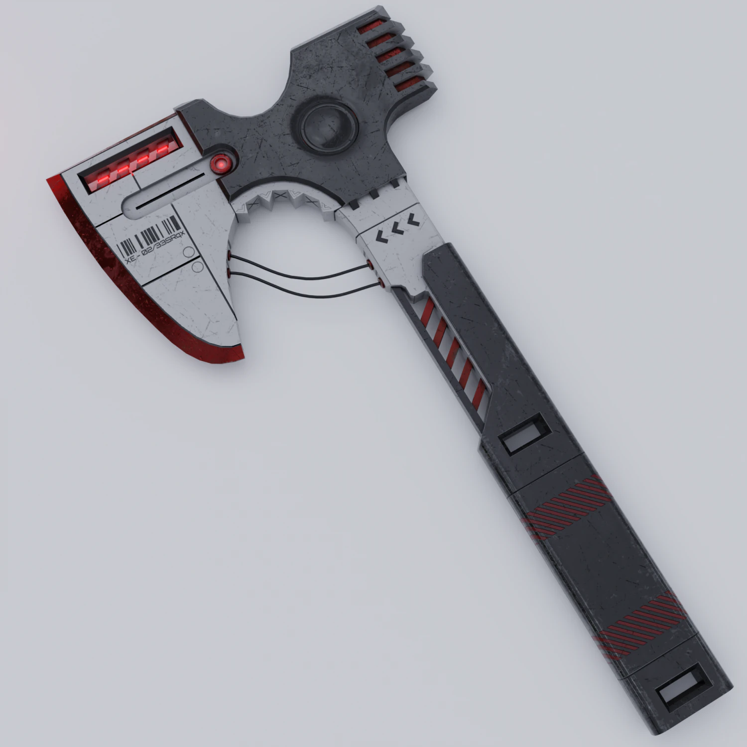 Sci-fi axe lowpoly PBR 3D Model .c4d .max .obj .3ds .fbx .stl .blend 