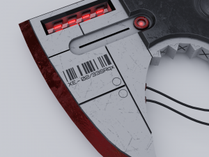 Sci-fi axe lowpoly PBR 3D Model