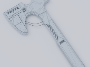 Sci-fi axe lowpoly PBR 3D Model