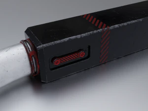 Piccone fantascientifico lowpoly PBR Modello 3D