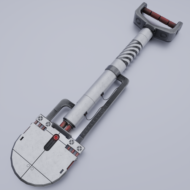 3D Sci-fi shovel lowpoly PBR 3D Model .c4d .max .obj .3ds .fbx .stl .blend 