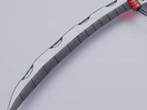 Sci-fi scythe lowpoly PBR Model 3D