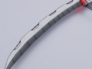 Sci-fi scythe lowpoly PBR 3D Model