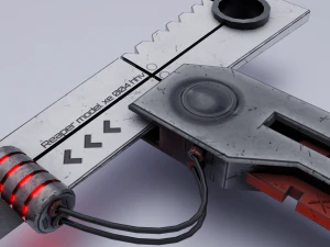 Sci-fi scythe lowpoly PBR 3D Model