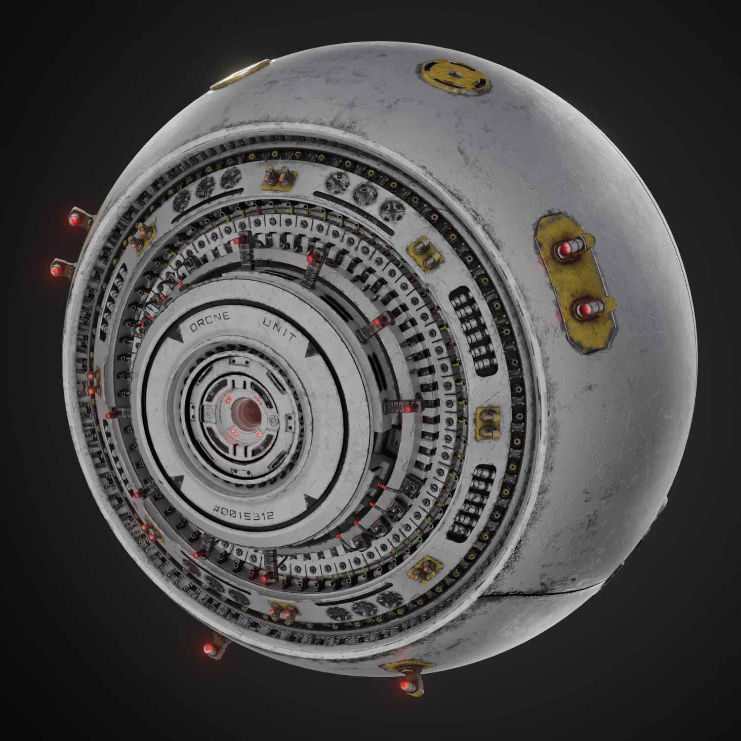 Sci-fi Drone 3D Model .c4d .max .obj .3ds .fbx .stl .blend 