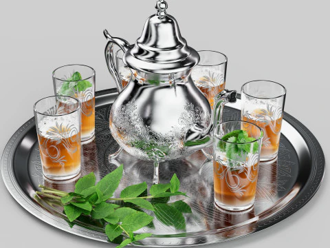 Marokański zestaw do herbaty Model 3D