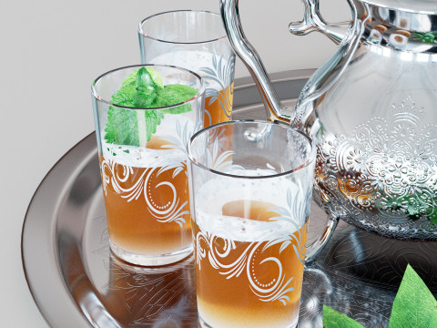 Moroccan Tea Set Modelo 3D