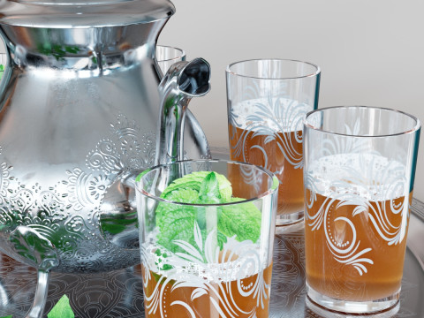 Moroccan Tea Set Modelo 3D