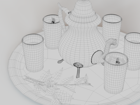 Moroccan Tea Set Modelo 3D