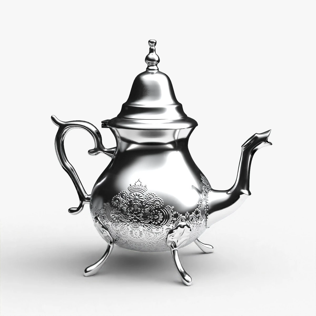 Moroccan Teapot Berrad 3D Model .c4d .max .obj .3ds .fbx .stl .blend 