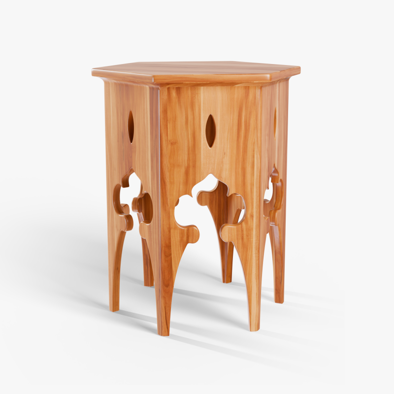 Moroccan Hexagon Side Table 3D Модель .c4d .max .obj .3ds .fbx .stl .blend 