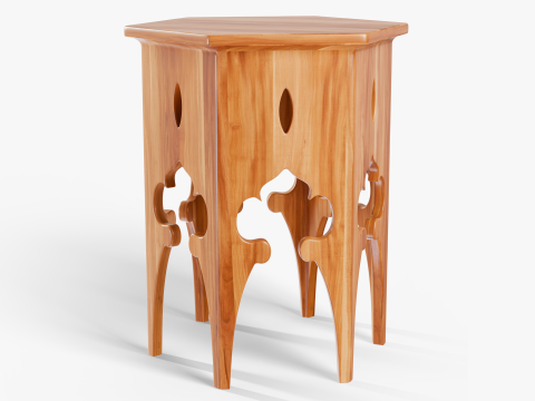 Moroccan Hexagon Side Table 3D 모델