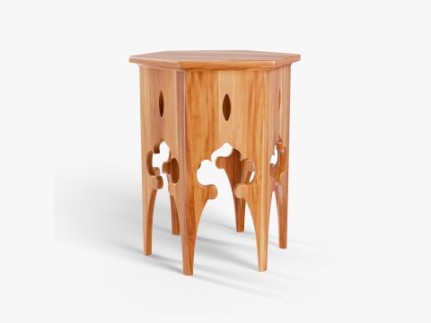 Moroccan Hexagon Side Table 3D Модель