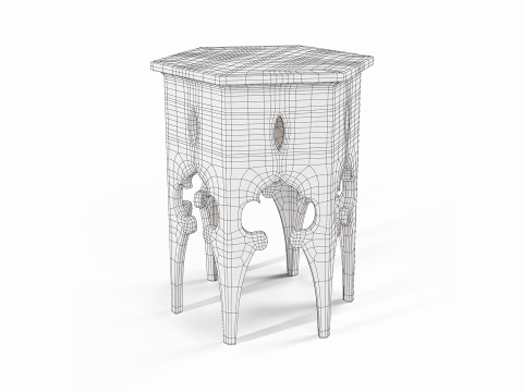 Moroccan Hexagon Side Table 3D Модель
