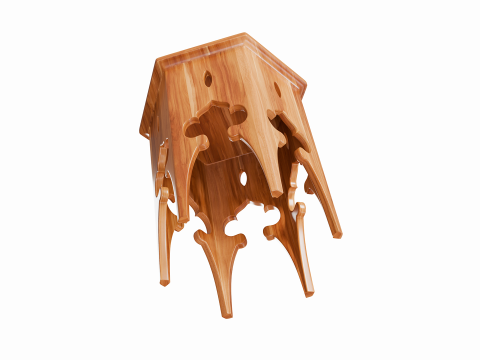 Moroccan Hexagon Side Table 3D Модель