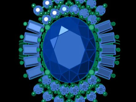 Ruby gemstone an daimond ring 3D Model