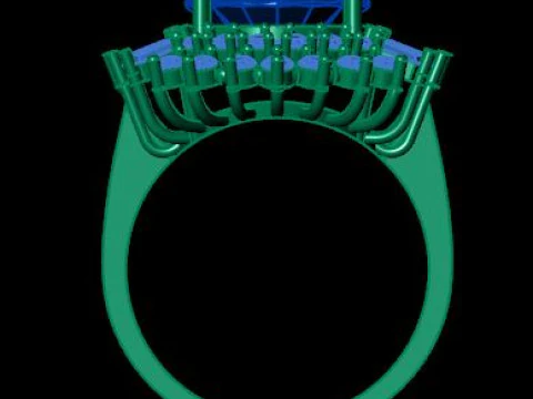 Ruby gemstone an daimond ring 3D Model