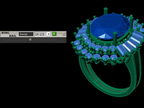 Ruby gemstone an daimond ring 3D Model