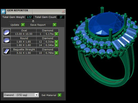 Ruby gemstone an daimond ring 3D Model