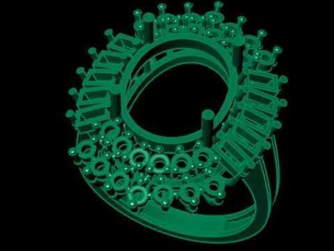 Ruby gemstone an daimond ring 3D Model