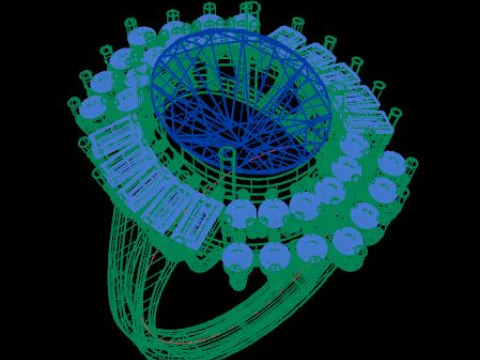 Ruby gemstone an daimond ring 3D Model