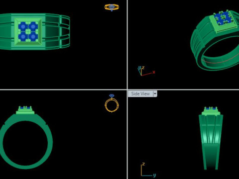 Men ring for daimonds 3D Модель