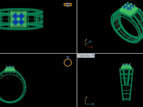Men ring for daimonds 3D Модель