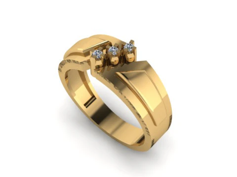 Anel masculino para diamantes Modelo 3D