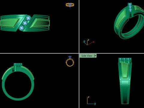 Men ring for daimonds 3D Model