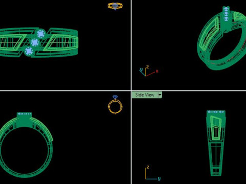 Men ring for daimonds 3D Model