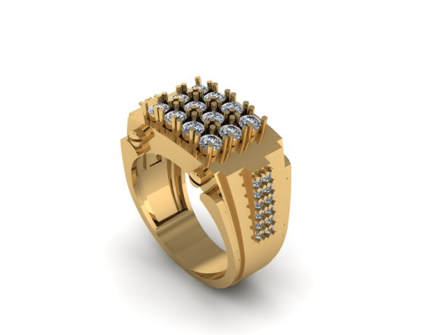 Gents ring for daimonds Model 3D .c4d .max .obj .3ds .fbx .stl .blend 