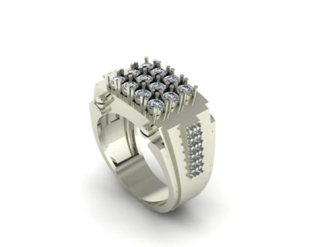 Gents ring for daimonds 3D Model