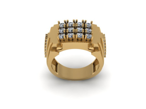 Gents ring for daimonds Model 3D