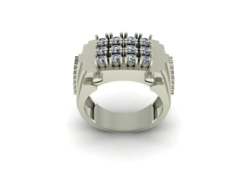 Gents ring for daimonds 3D Model