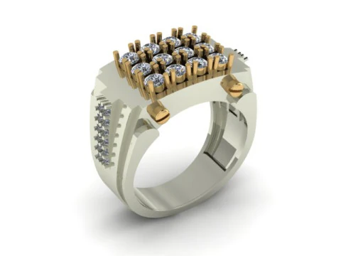 Gents ring for daimonds 3D Model