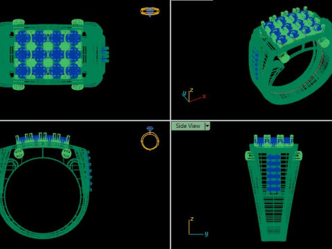 Gents ring for daimonds Model 3D